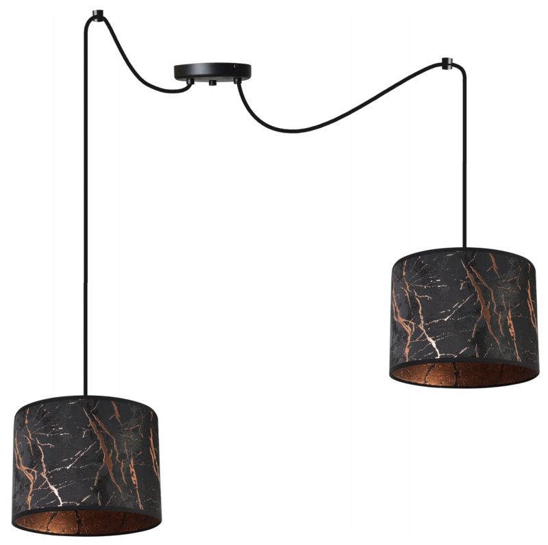 Lampa sufitowa wisząca Light Home LH Pająk Werona 2x E27 60W czarny/miedź 1szt.
