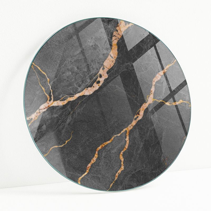 Blat Szklany z Nadrukiem Wallfluent FI 90 cm Marmurowe żyły w designie 1 szt.