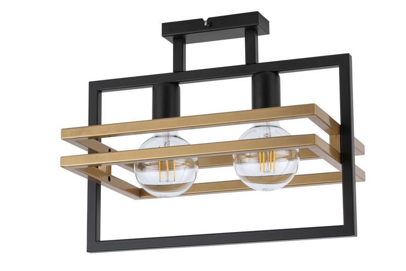Lampa sufitowa wisząca Sigma Lighting Merci 0430 czarno-złota dekoracyjna 2xE27 x 1 szt.