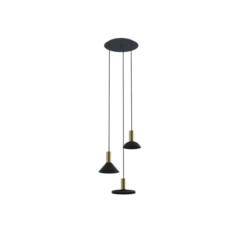 Lampa wisząca Nowodvorski Lighting Hermanos 3090 mosiądz-biała minimalistyczna 3xGU10 x 10W 1 szt.