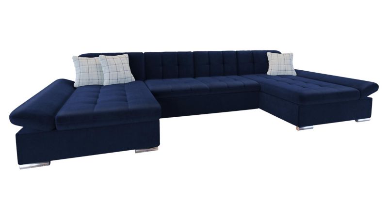 Narożnik z funkcją spania MIRJAN 24 Alia granatowy/niebieska kratka 1 szt.