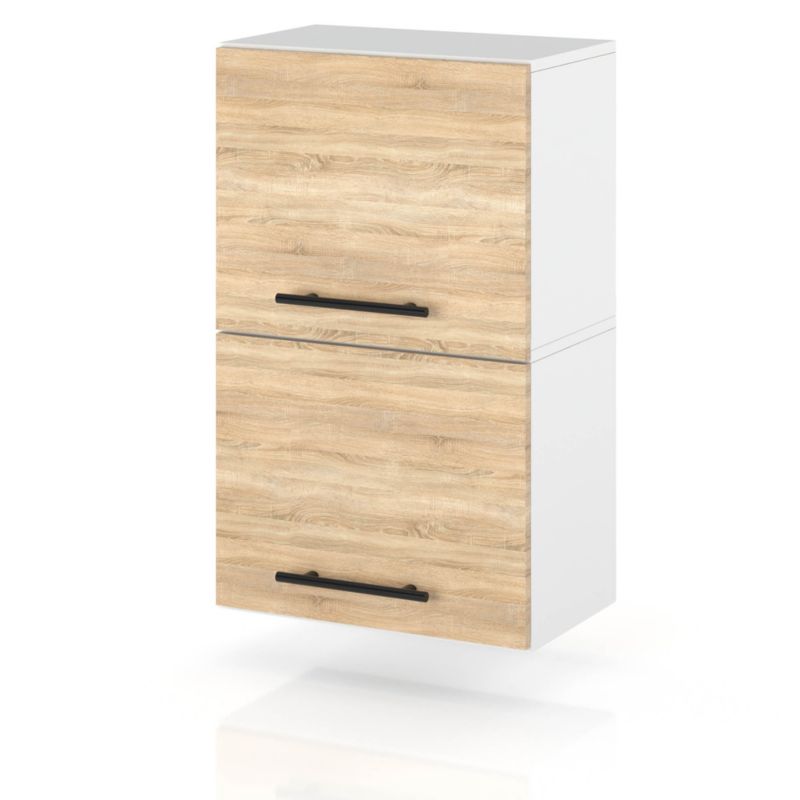 Szafka Kuchenna Hurtownia-Mebli Wisząca Klapowa W40K sPremium 40cm Biały Mat Dąb Sonoma 40x32x72 cm 1szt.