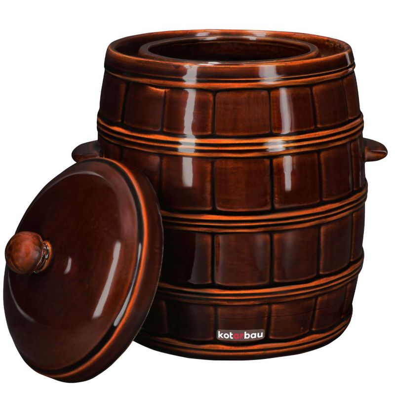 Beczka kamionkowa KOTARBAU z pokrywką brązowa 16 l 1 szt.