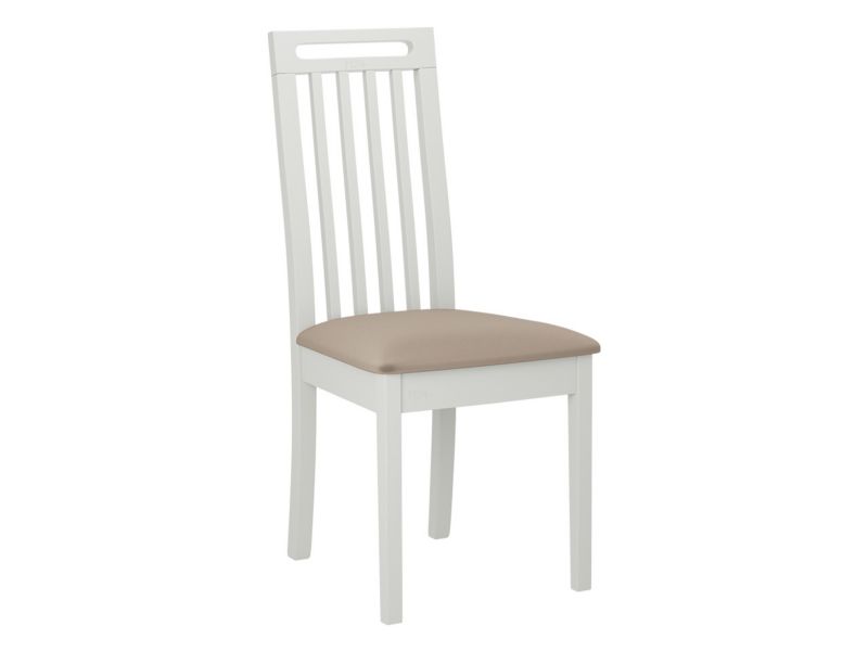 Krzesło MIRJAN 24 tapicerowane Roma X biały/plusz jasny beż 1 szt.