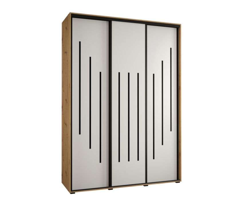 Szafa przesuwna Abiks DAVOS 8 wysoka szer.170cm gł.60cm artisan/biały/czarny 1szt.