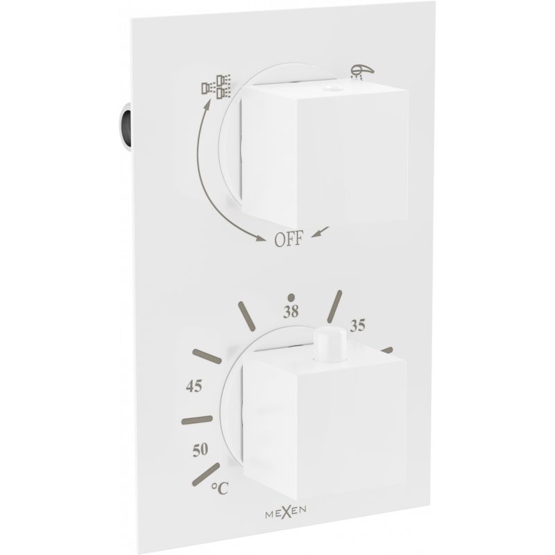 Termostatyczna bateria wannowo-prysznicowa Mexen Cube biała 2-wyjściowa 1 szt.