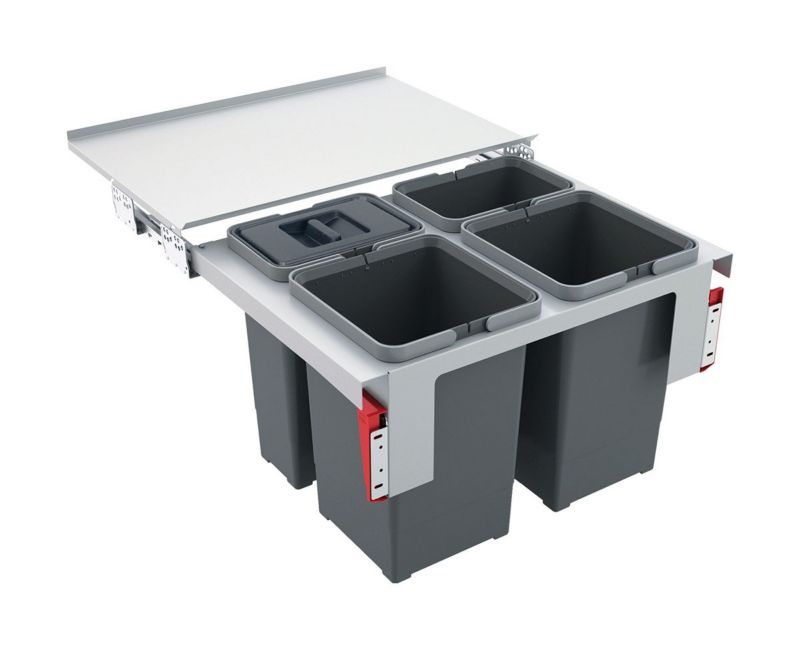 Sortownik na odpady Franke Garbo 60-4, 40L, 4 pojemniki, stal/szary, 1 szt.