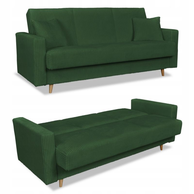 Wersalka kanapa do salonu z pojemnikiem rozkładana Family Meble Rene zielony 1szt