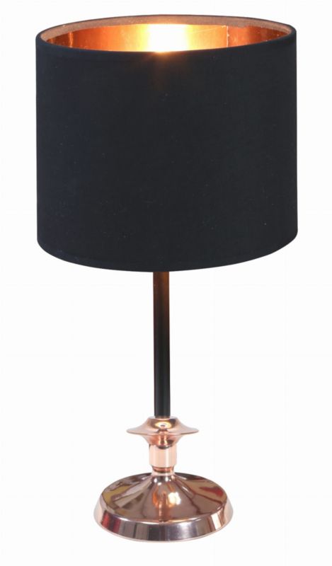 Lampa stołowa Candellux Violino miedziano-czarna 1 x E14 x 40W IP20 wym: 37 x 17 x 17 cm tkanina - 1 szt.