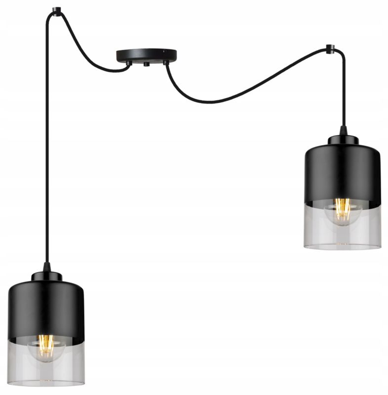 Lampa sufitowa wisząca Light Home LH Roma Spider Pająk Klosz szklany 2x E27 60W czarny 1szt.