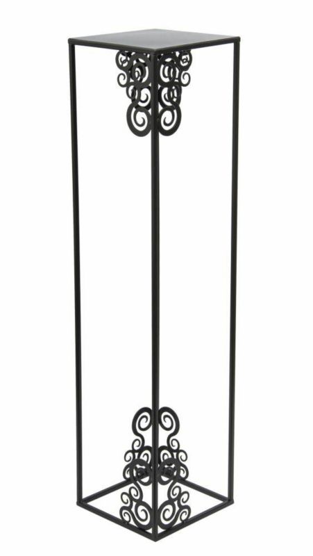 Kwietnik Stojący HowHomely Metalowy Czarny 24x80 cm