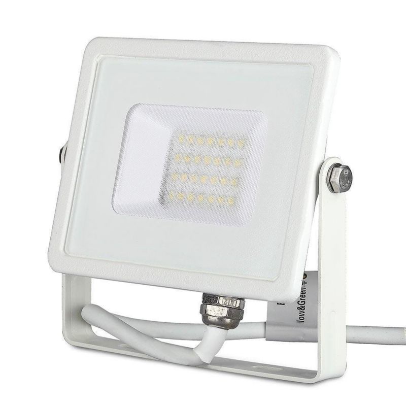 Naświetlacz LED V-TAC biały LED 20W 4000K 1600lm IP65 wym: 13,2 x 15,3 x 2,7 cm aluminium - 1 szt.
