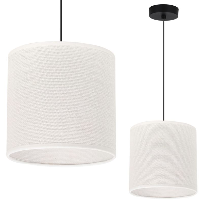 Lampa sufitowa wisząca Light Home LH Juta 1x E27 60W biały klosz 15cm podstawa czarna 1szt.