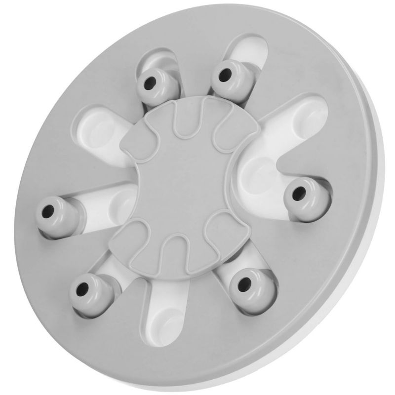 Zabawka interaktywna, miska dla psa, kota Springos obrotowy mechanizm na smakołyki, szaro-biała 1 szt.