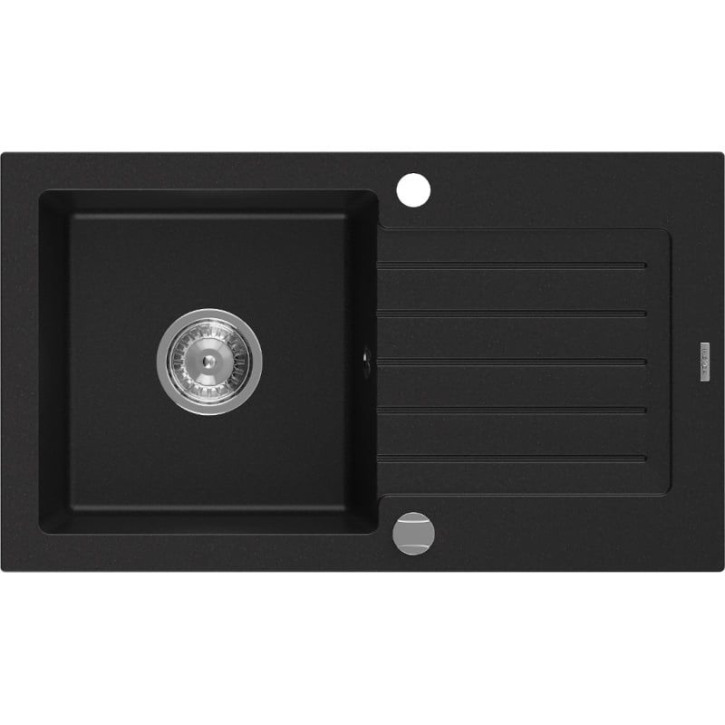 Zlewozmywak wpuszczany Mexen Pablo 1-komorowy czarny nakrapiany 752x436 mm - 6510751010-76 1 szt.