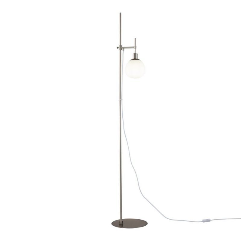 Lampa podłogowa stojąca Maytoni Erich nikiel-biała 1 x E14 x 40W wym: 155 x 25 x 25 cm - 1 szt.