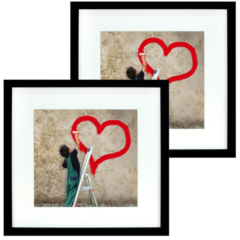 Zestaw ramek na zdjęcia BD art kwadratowe 28x28 cm z passe-partout czarne 2 szt.