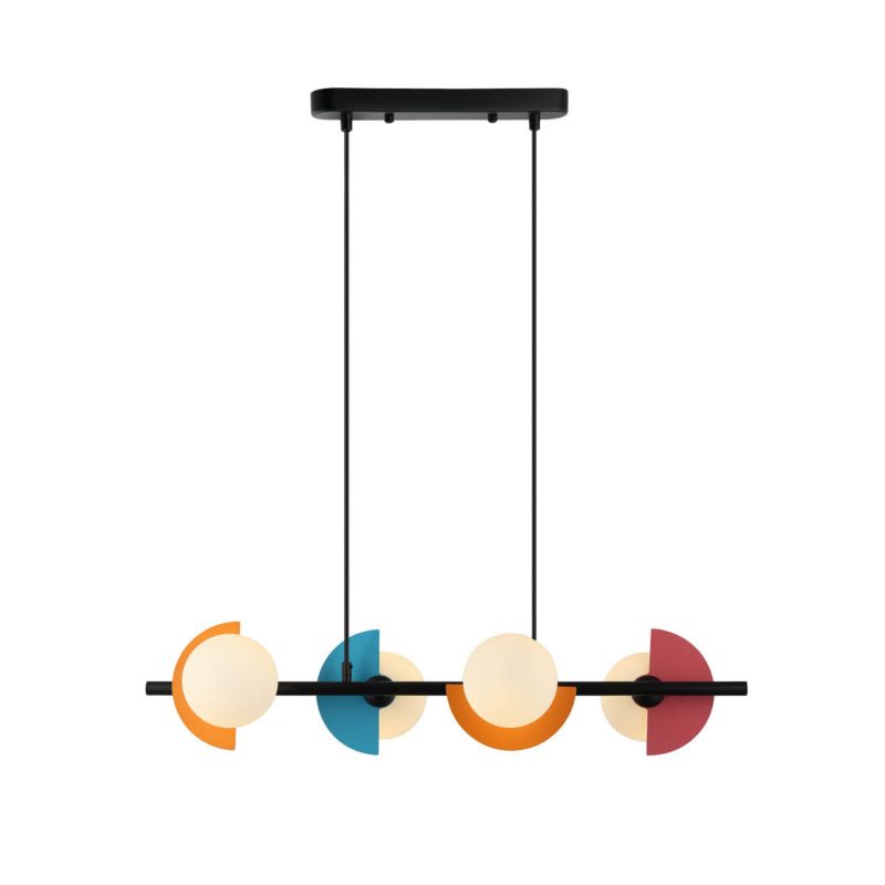 Lampa wisząca Italux Nauti multikolor-czarna wym: 78 x 29 x 17 cm 4xG9 x 1 szt.