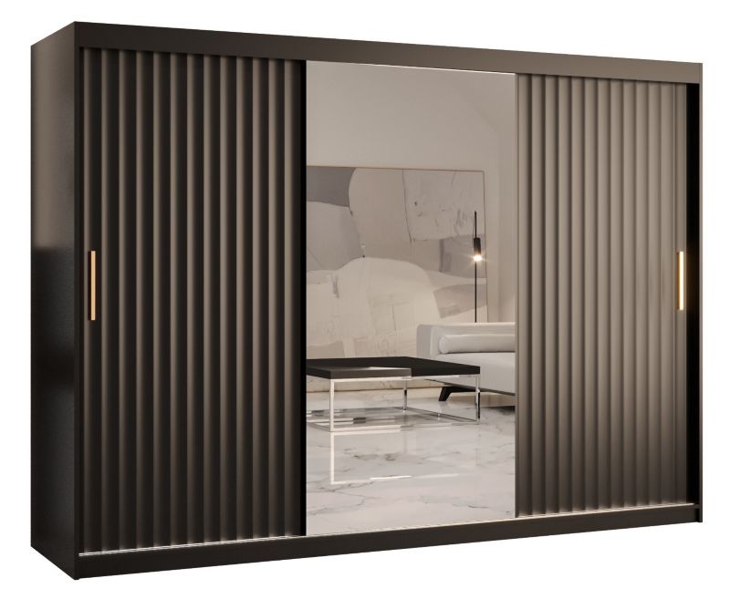 Szafa przesuwna Abiks RIFLO WAVE 2 250 czarny mat+ czarny mat 1 szt.