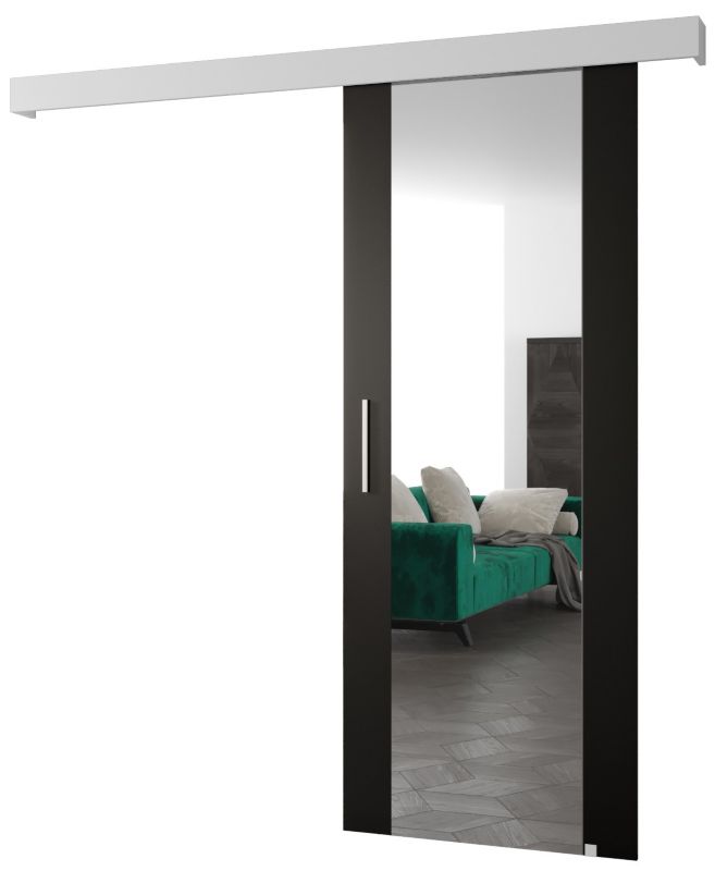 Drzwi przesuwne naścienne Abiks SALWADOR II 70 czarny mat + biały mat + srebrny 1 szt.