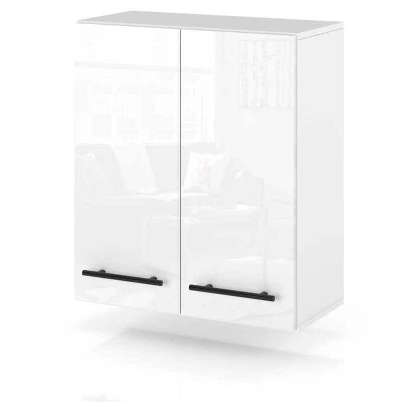 Szafka Kuchenna Hurtownia-Mebli Wisząca W60 sPremium 60cm Biały Mat Biały Połysk 60x32x72 cm 1szt.