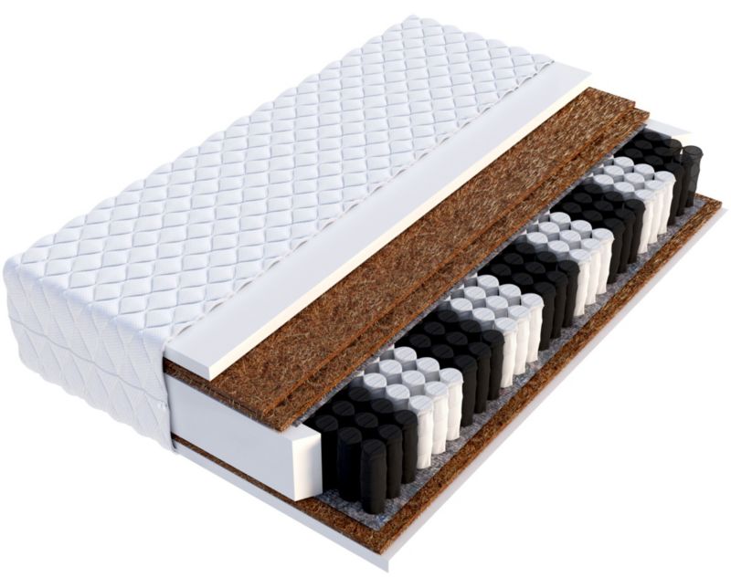 Materac FDM 180x200 SUPER twardy sprężyny kieszeniowe 3x kokos pianka poliuretanowa T25 1 szt.