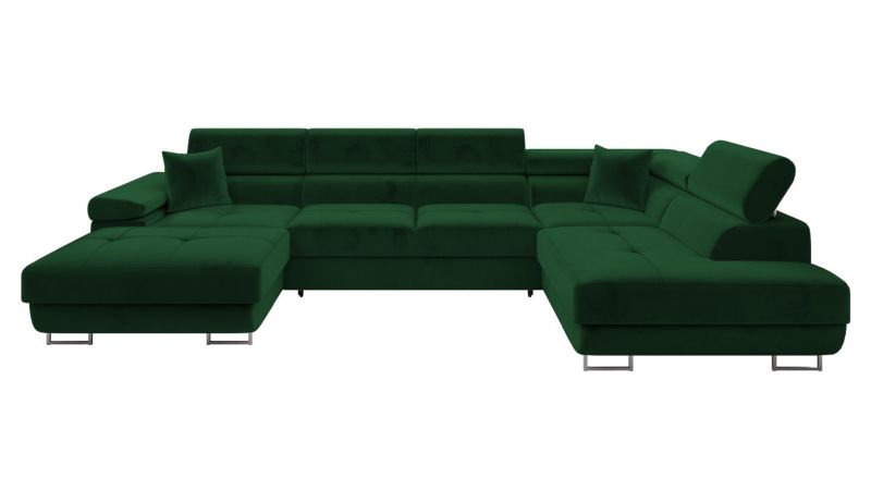 Narożnik z funkcją spania MIRJAN 24 Torezio Bis prawy plusz butelkowa zieleń 1 szt.