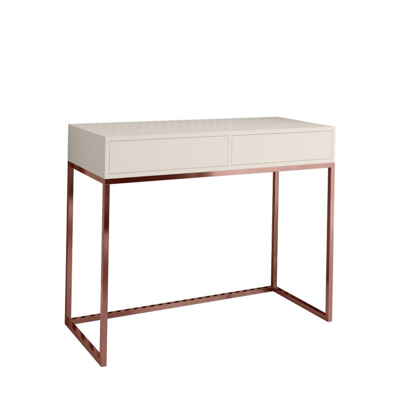 Toaletka z szufladami Bettso Cubic 80 cm w loftowym stylu na miedzianym stelażu kaszmir 1szt.