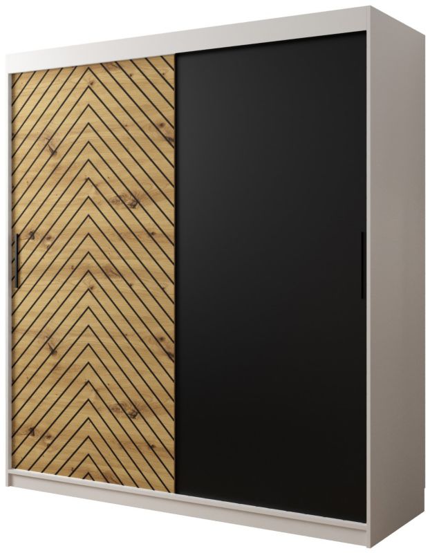 Szafa przesuwna Garderoba Abiks Jodełka 180 biały + artisan 1 szt.