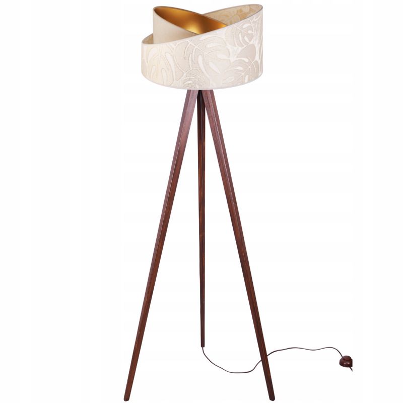 Lampa podłogowa trójnóg Light Home LH Werona Drewno 1x E27 60W kremowy/palisander 1szt.