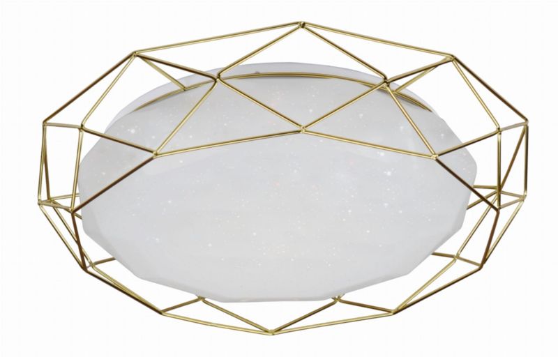 Plafon sufitowy lampa Candellux Sven złoto-biały LED 24W 3000K 1600lm IP20 wym: 8 x 43 x 43 cm akryl - 1 szt.