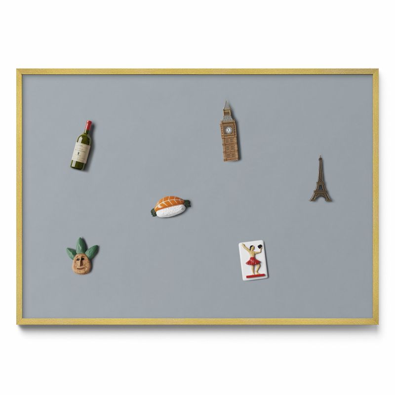 Tablica na notatki Tulup 100x70 cm Kolor szary w złotej ramie 1 szt.