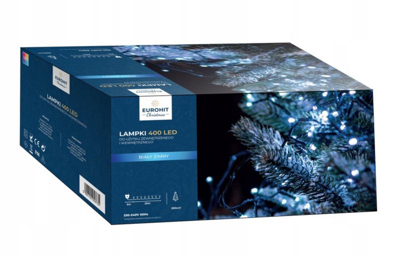 Lampki Corciano choinkowe 400 LED zimny biały 1szt.