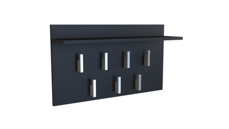 Wieszak Topeshop Wieszak z półką 2F Czarny 70x40x20 cm 1 szt.