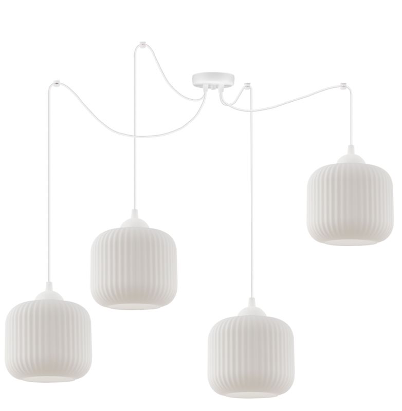 Lampa sufitowa wisząca Light Home LH Riffle Pająk Walec 4x E27 60W biały 1szt.