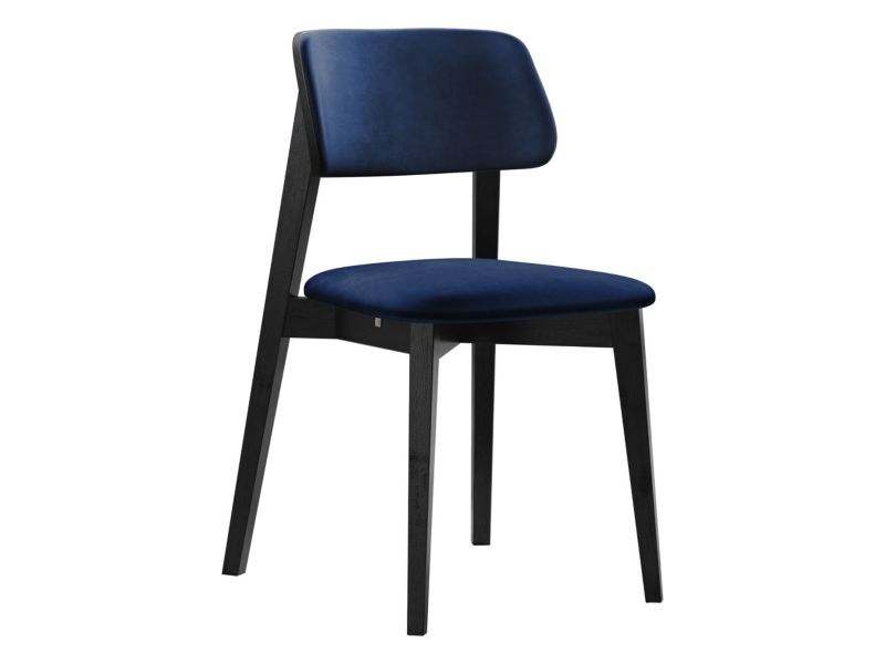 Krzesło MIRJAN 24 tapicerowane KT63/C czarny/granatowy aksamit 1 szt.