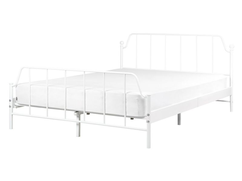 Łóżko Mauressac 140 x 200 cm Metal Biały 1 szt.
