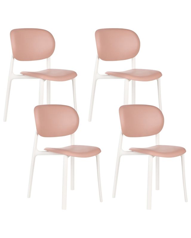 Zestaw 4 krzeseł ogrodowych Musano Pastelowy róż 1 kpl
