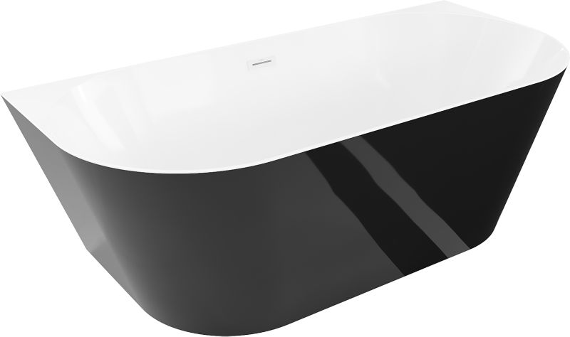 Wanna przyścienna Mexen Oval Slim Biała/Czarna 170x80 cm 1 szt.