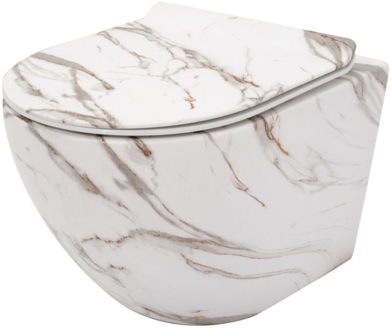 Misa Wc Podwieszana Ceramimczna Rea Carlos Duroplast/Slim/Zm Lava Matt Szary 49,5X37X32Cm 1 Szt