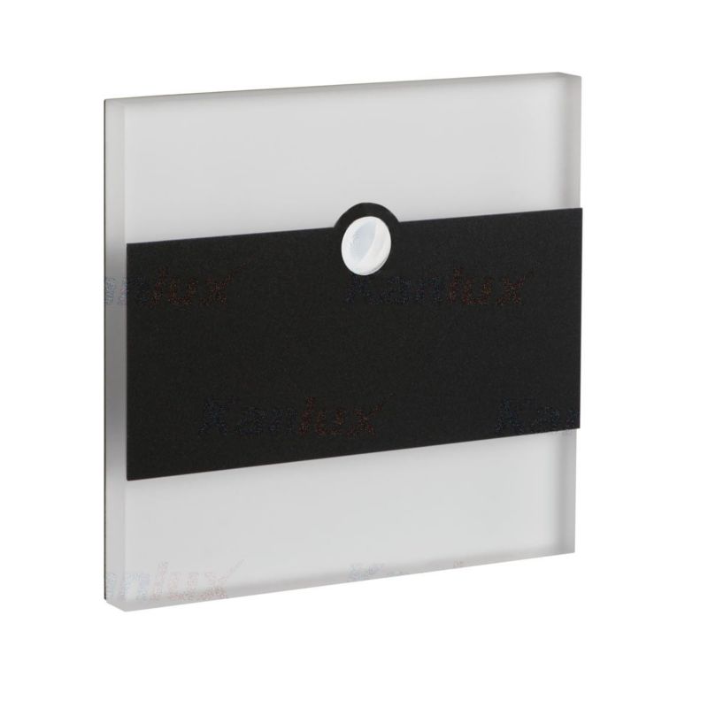 Oprawa oświetleniowa schodowa Kanlux Terra czarna LED 0.8W 3000K 13lm czujnik ruchu IP20 wym: 7,5 x 2,3 cm kwadratowa - 1 szt.