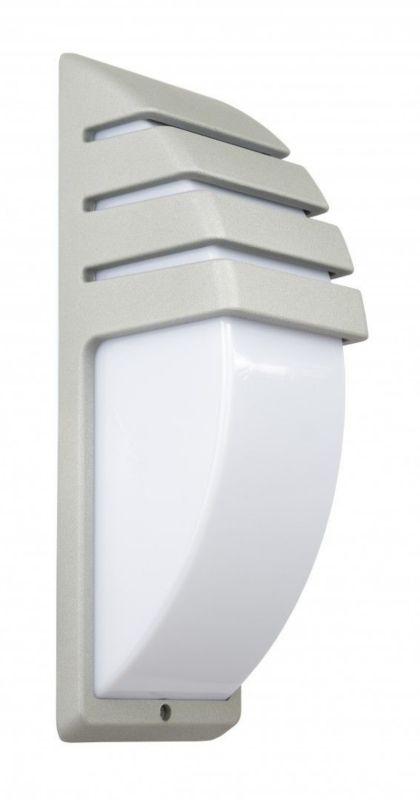 Kinkiet ścienny zewnętrzny SU-MA City srebrny 1 x E27 x IP54 wym: 35 x 12 x 11,5 cm - 1 szt.