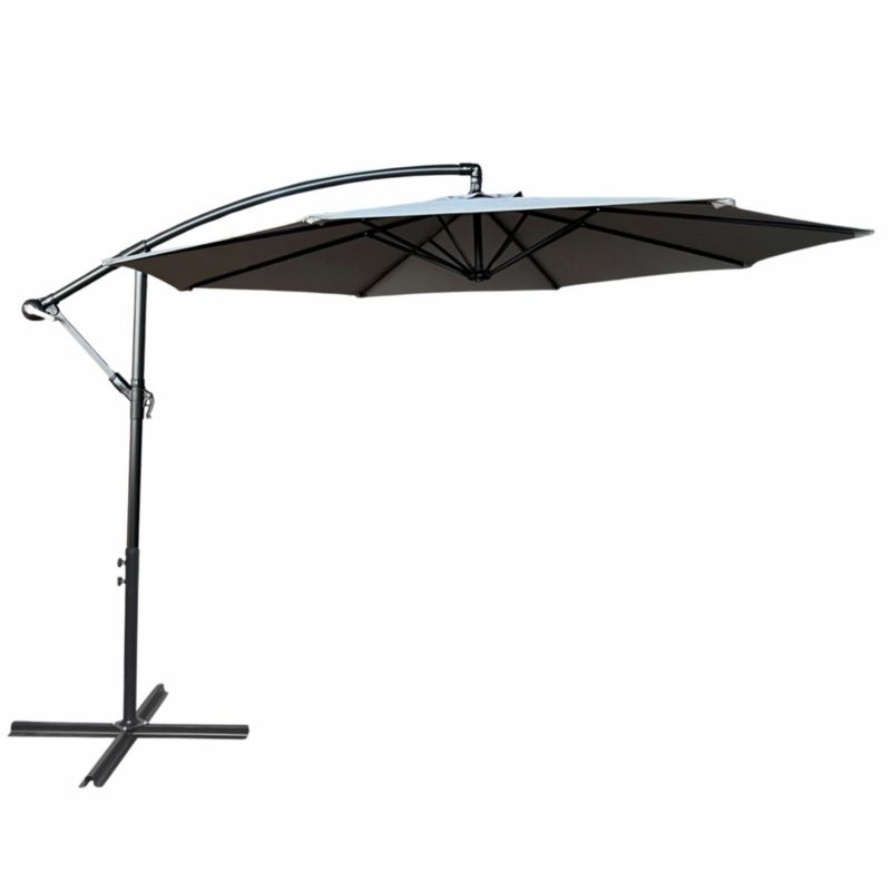 Parasol ogrodowy Aster ochrona UV w kolorze jasnoszarym waga 12,1 kg wymiary 300x300x45 cm 1 szt.