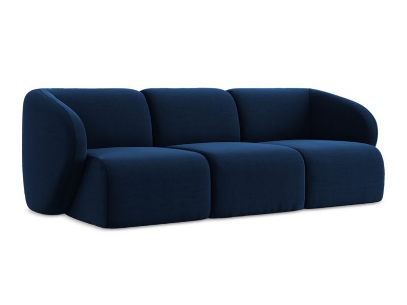 3-osobowa kanapa modułowa LaMiaSofa CERVO z tkaniny welwetowej 244x94 cm królewski niebieski 1 szt.