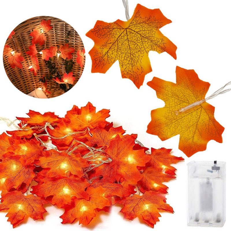 Girlanda świetlna liście klonu Springos jesień łańcuch na baterie 20 LED 1 szt.