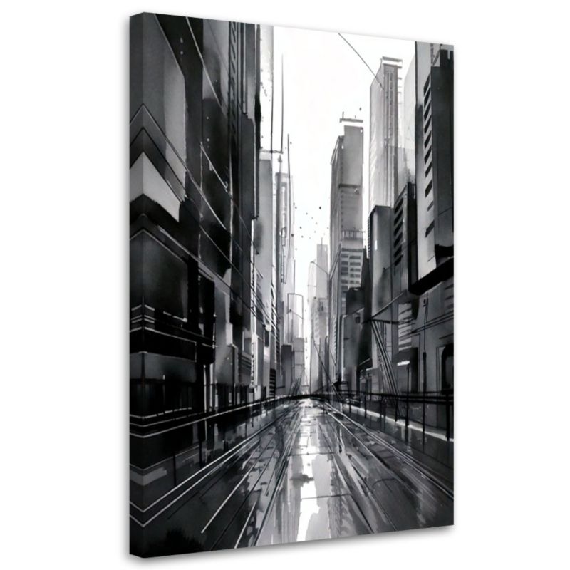 Obraz do salonu Feeby Miasto Ulica Wieżowce 70x100cm 1szt