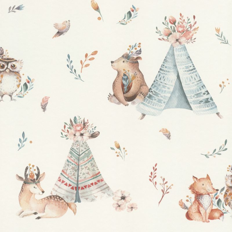 Tapeta na flizelinie dziecięca tipi wielokolorowa