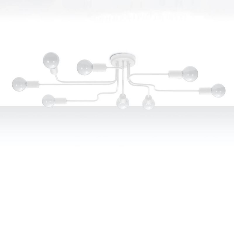 Lampa sufitowa wisząca Sollux Lighting Vector 6746 biała szerokość 103 cm 8xE27 x 1 szt.