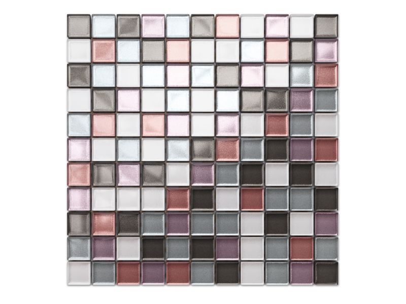 Mozaika szklana Ilcom flamingo róż wrzos perła silver grafit 30x30cm 1 szt.