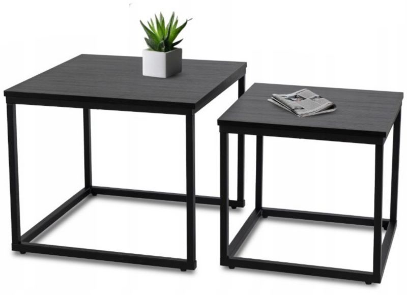 Zestaw Stolików Kawowych Tevet Mebel Elite Czarny 1 kpl